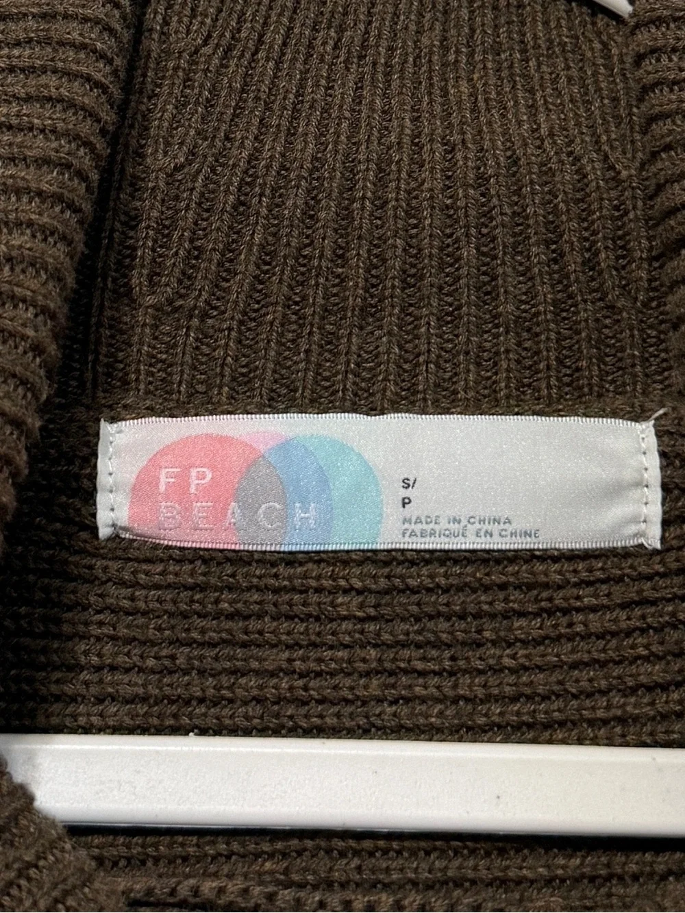 Free People Beach Turtleneck Knit Sweater Size Small Oversized Brown Fall